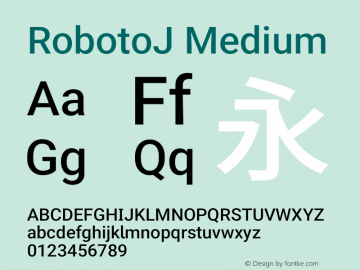 RobotoJ Medium Version 2.04; 2016-10-24 Font Sample