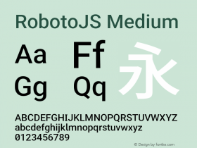 RobotoJS Medium Version 2.04; 2016-10-24图片样张