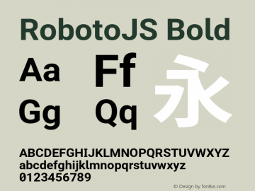 RobotoJS Bold Version 2.04; 2016-10-24 Font Sample