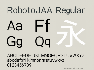 RobotoJAA Regular Version 2.04; 2016-10-24 Font Sample