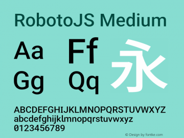 RobotoJS Medium Version 2.04; 2016-10-24 Font Sample