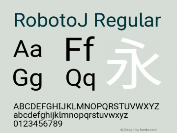 RobotoJ Regular Version 2.04; 2016-10-24 ; ttfautohint (v1.5) Font Sample