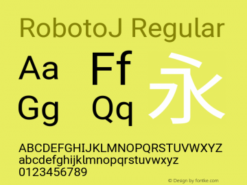 RobotoJ Regular Version 2.04; 2016-10-24 ; ttfautohint (v1.5) Font Sample