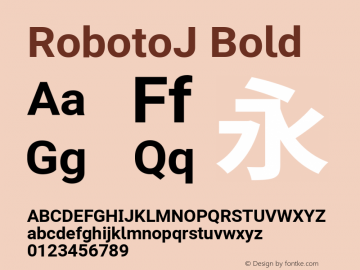 RobotoJ Bold Version 2.04; 2016-10-24 ; ttfautohint (v1.5) Font Sample