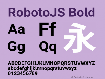 RobotoJS Bold Version 2.04; 2016-10-24 ; ttfautohint (v1.5) Font Sample