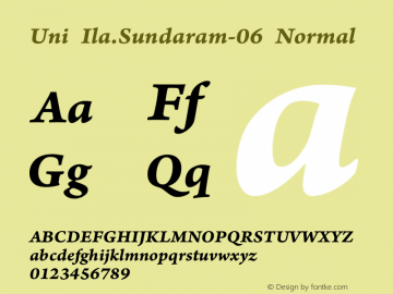 Uni Ila.Sundaram-06 Normal 2.0, Unicode. Font Sample