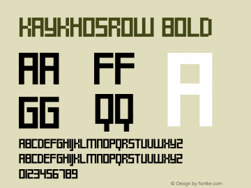 KayKhosrow Bold Version 1.00 July 29, 2016, initial release Font Sample