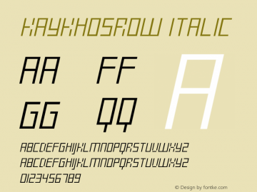 KayKhosrow Italic Version 1.00 July 29, 2016, initial release Font Sample