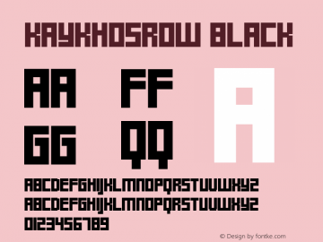 KayKhosrow Black Version 1.00 July 29, 2016, initial release Font Sample