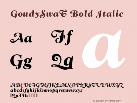 GoudySwaT Bold Italic Version 001.005图片样张