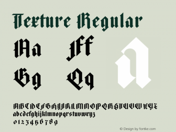 Texture Regular Version 1.0 Font Sample