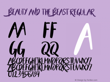 Beauty and the Beast Regular Version 1.000 Font Sample