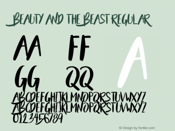 Beauty and the Beast Regular Version 1.000 Font Sample