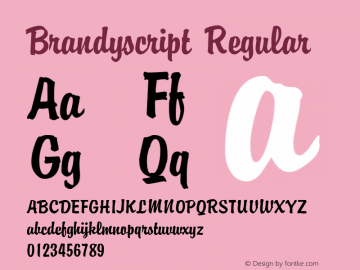 Brandyscript Regular Print Artist: Sierra On-Line, Inc. Font Sample