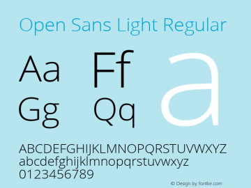 Open Sans Light Regular Version 1.10 Font Sample