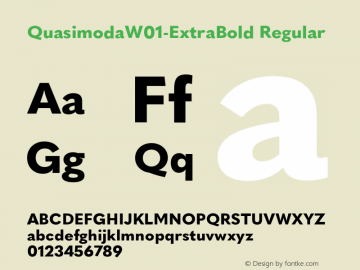 QuasimodaW01-ExtraBold Regular Version 1.00 Font Sample