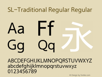 SL-Traditional Regular Regular Version 2.0 Font Sample