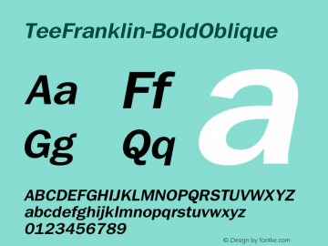 TeeFranklin-BoldOblique ☞ 001.000;com.myfonts.easy.suomi.tee-franklin.bold-oblique.wfkit2.version.3jUC Font Sample