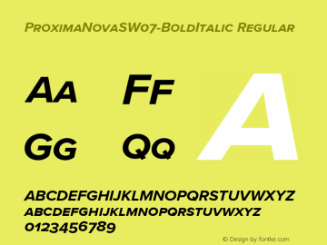 ProximaNovaSW07-BoldItalic Regular Version 3.50图片样张