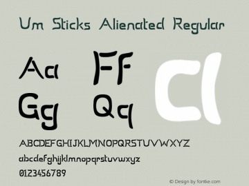 Um Sticks Alienated Regular 1.1 - final图片样张