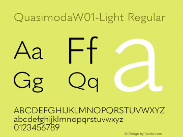 QuasimodaW01-Light Regular Version 1.00 Font Sample