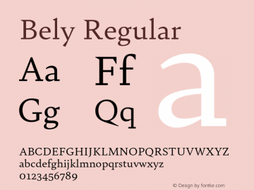 Bely Regular Version 1.000 2016 WF Font Sample