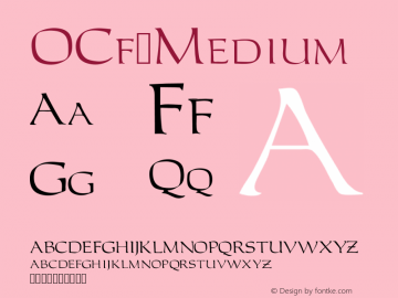 OCf Medium Version 001.000 Font Sample