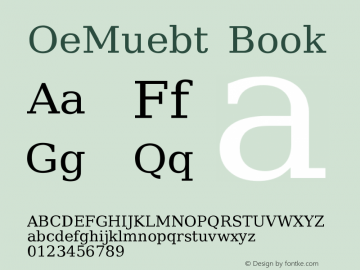 OeMuebt Book Version 001.000 Font Sample