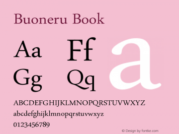 Buoneru Book Version 001.000 Font Sample