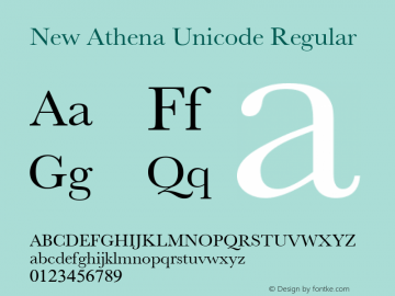 New Athena Unicode Regular Version 4.010图片样张