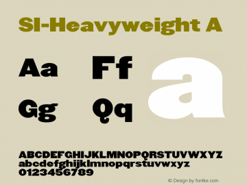 SI-Heavyweight A 1.0 Wed Aug 03 11:20:37 1994 Font Sample