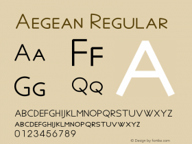 Aegean Regular Version 7.01 Font Sample