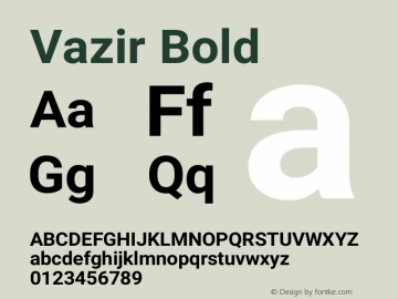 Vazir Bold Version 4.4.1 Font Sample