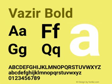 Vazir Bold Version 4.4.1 Font Sample