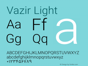 Vazir Light Version 4.4.1 Font Sample
