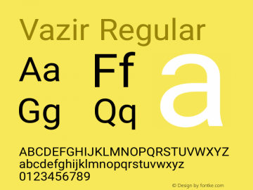 Vazir Regular Version 4.4.1 Font Sample
