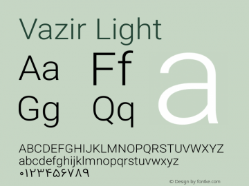Vazir Light Version 4.4.1 Font Sample