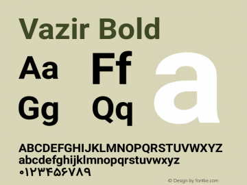 Vazir Bold Version 4.4.1 Font Sample