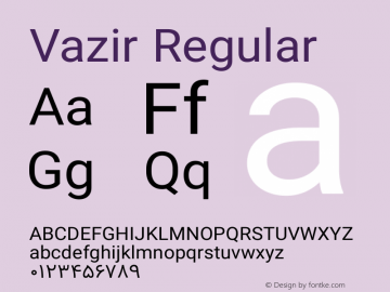 Vazir Regular Version 4.4.1 Font Sample
