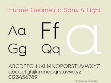 Hurme Geometric Sans 4 Light Version 1.001 Font Sample