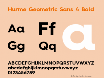 Hurme Geometric Sans 4 Bold Version 1.001 Font Sample