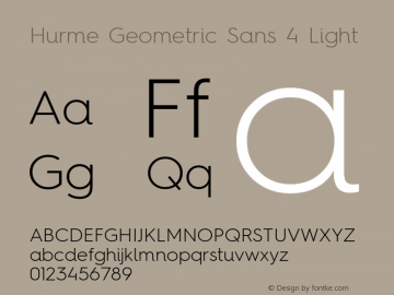 Hurme Geometric Sans 4 Light Version 1.001 Font Sample