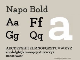 Napo Bold Version 1.000 Font Sample