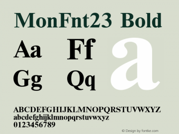 MonFnt23 Bold Version 1.00 Font Sample