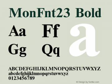 MonFnt23 Bold Version 1.00图片样张