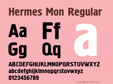 Hermes Mon Regular 2.00 Font Sample