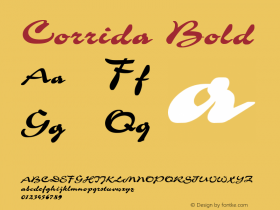 Corrida Bold Converted from c:\windows\system\CRR_____.BF1 by ALLTYPE Font Sample