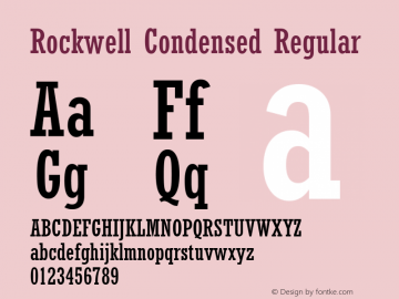 Rockwell Condensed Regular Version 1.50图片样张