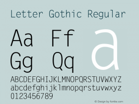 Letter Gothic Regular Version 1.3 (Hewlett-Packard) Font Sample