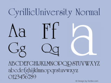 CyrillicUniversity Normal 1.0 Thu Feb 11 05:47:58 1993图片样张